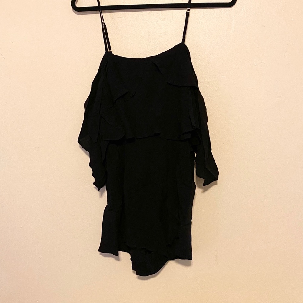 L*space black RUFFLE TRIM WOVEN ROMPER - Picture 7 of 9